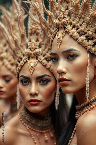 Tribal Spirit Festival with Ornamental Jewelry and Traditional Attire