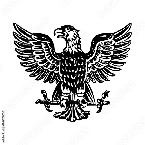 Roman eagle symbol illustration in vintage style