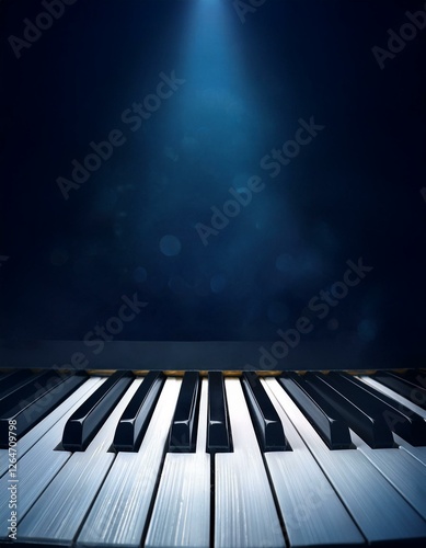 Close-up of piano keys black and white color for poster
