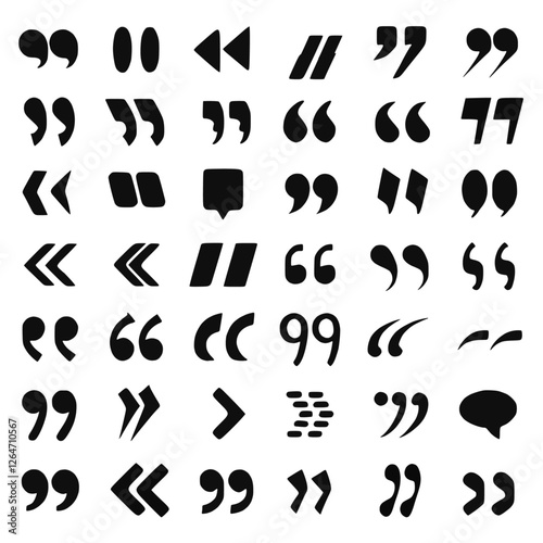 Quote and Speech Bubble Icon Set — Abstract Dialogue Balloons and Text Boxes for Comments, Ideas, and Web Discussion Designs