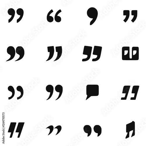 Quote and Speech Bubble Icon Set — Abstract Dialogue Balloons and Text Boxes for Comments, Ideas, and Web Discussion Designs