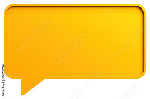 Golden Yellow Speech Bubble with Rounded Corners on a Transparent Background