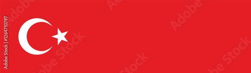 Flag of Turkey. Turkey flag long banner digital vector illustration