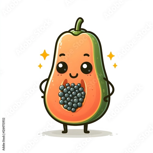 funny cartoon fruit papaya