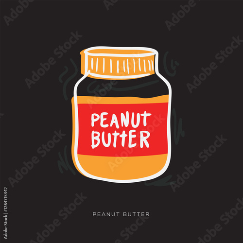 Peanut Butter, freehand-style drawing in Doodle style.