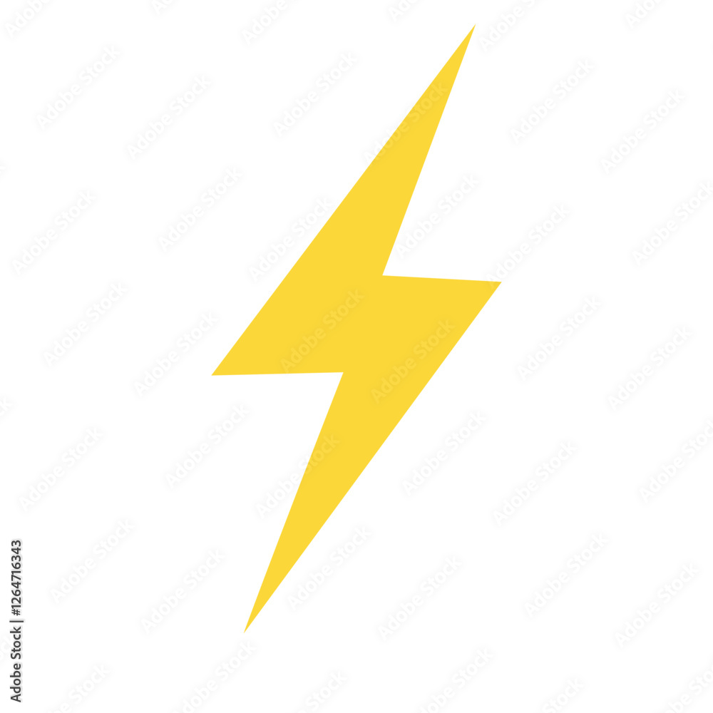 Yellow Lightning Bolt Charge Isolated Vector Icon Illustration Yellow Lightning Bolt Charge Isolated Vector Icon Illustration
