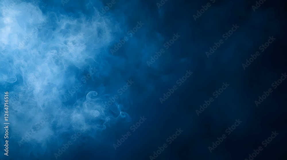 Fototapeta premium Abstract Blue Smoke Background Dramatic Lighting Texture