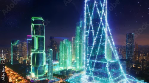 Futuristic Cityscape at Night