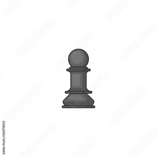 Black Chess Pawn Piece Isolated Against a White Background