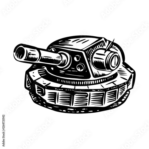 An antique turret vintage style illustration