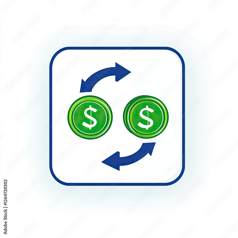Financial Exchange Icon, Circular Money Flow Financial Exchange Icon, Circular Money Flow