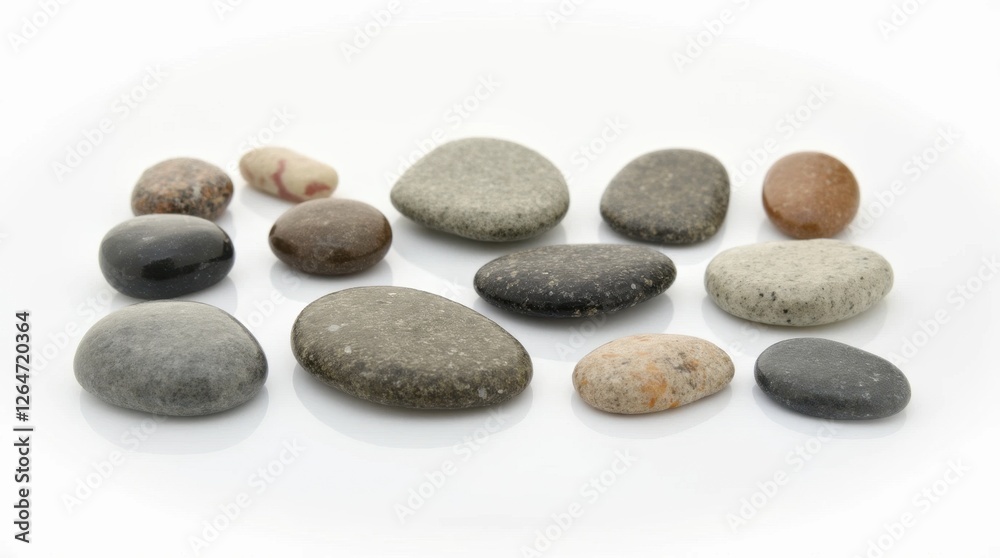 Smooth River Stones Isolated on White Background Smooth River Stones Isolated on White Background