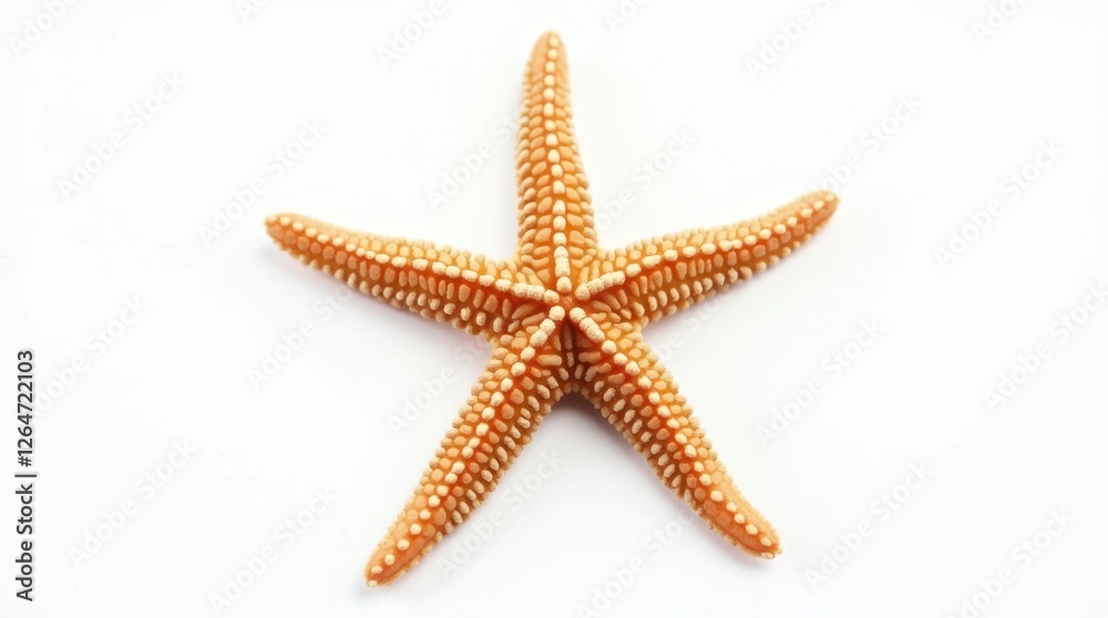 Textured Tropical Starfish on White Background Textured Tropical Starfish on White Background