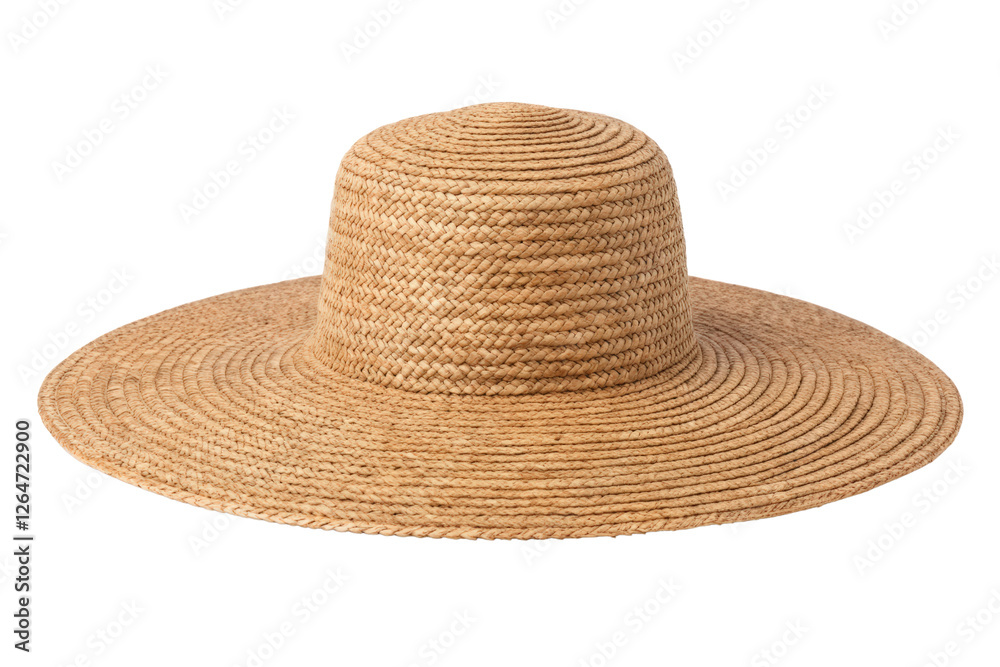 Wide brim straw sun hat isolated with transparent background Wide brim straw sun hat isolated with transparent background