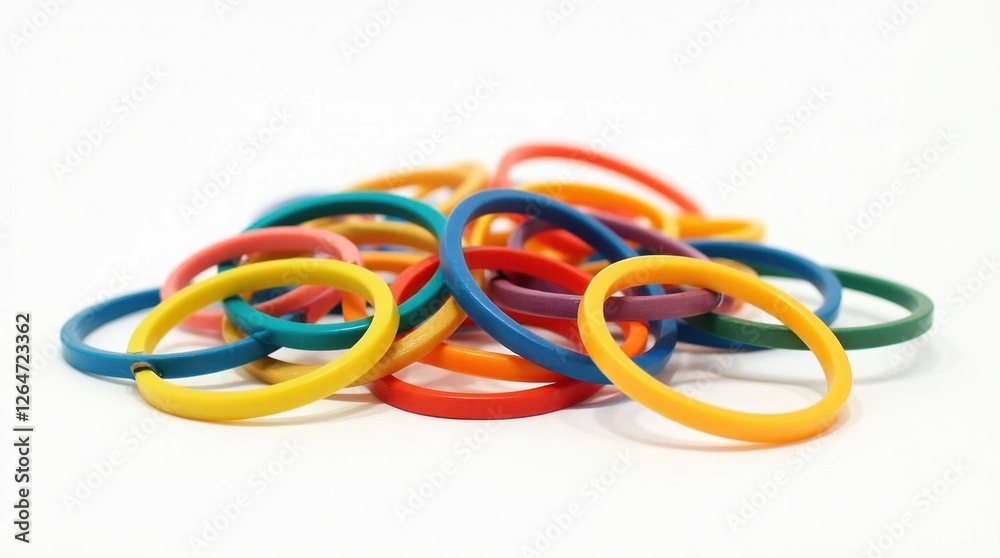 Colorful Rubber Bands Isolated on White Background Colorful Rubber Bands Isolated on White Background
