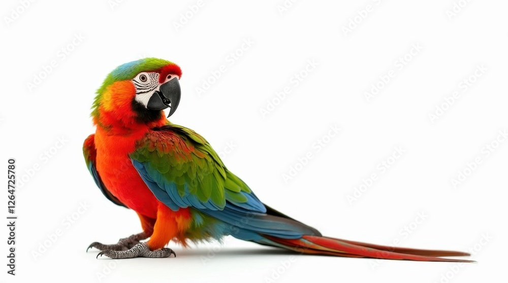 Fototapeta premium Vibrant Parrot on White Background