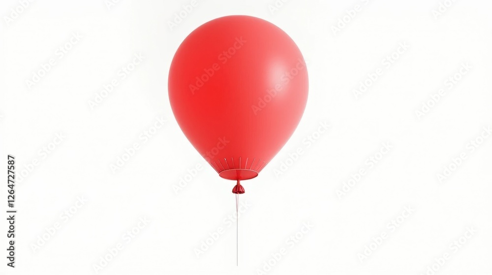 Bright Red Helium Balloon Isolated on White Background Bright Red Helium Balloon Isolated on White Background