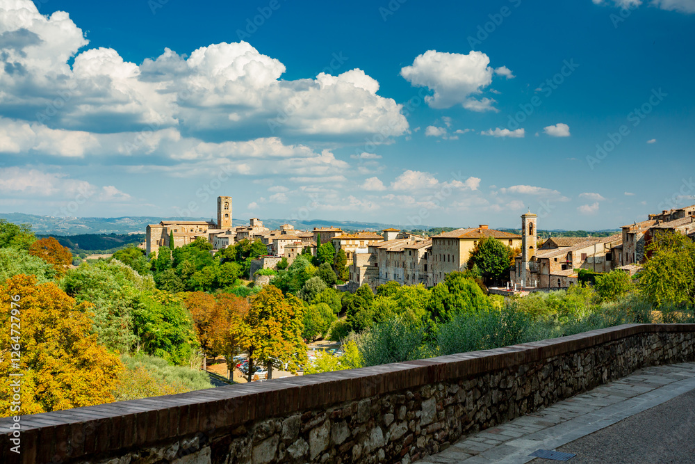 Fototapeta premium Colle di Val d'Elsa, Italy. Panoramic view