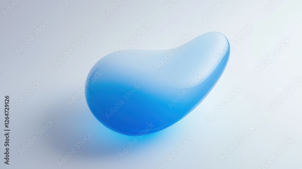 A single, smooth blob shape in gradient blue tones floating on a white background. A single, smooth blob shape in gradient blue tones floating on a white background.
