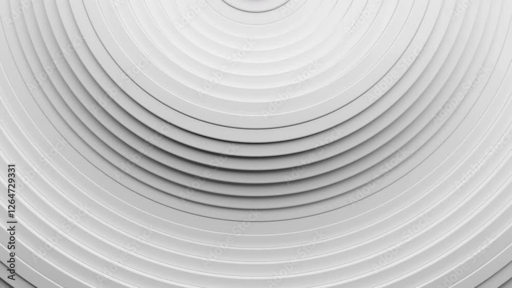 Abstract 3d circles white ring pattern animation background with ripple effect. Loop animation