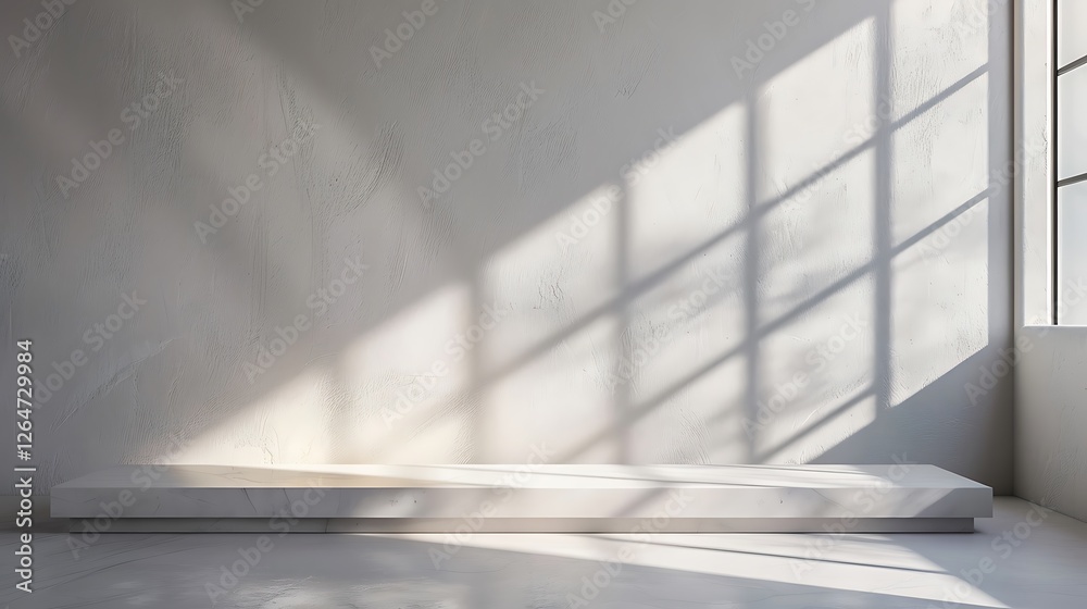 Obraz premium Product display podium with window and sunlight
