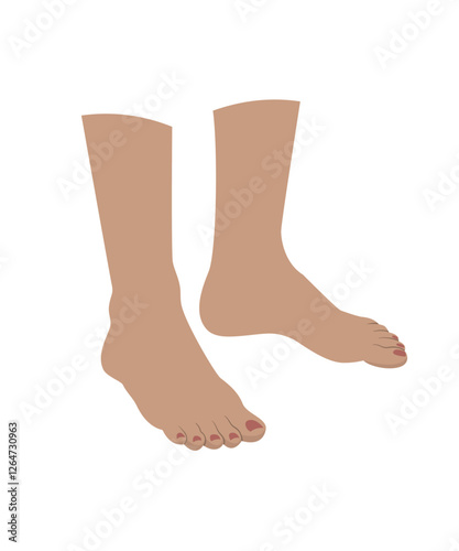 Human feet and ankles, brown skin.