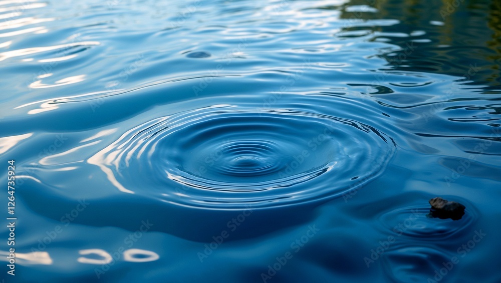 Serene blue water rippling under gentle light Serene blue water rippling under gentle light