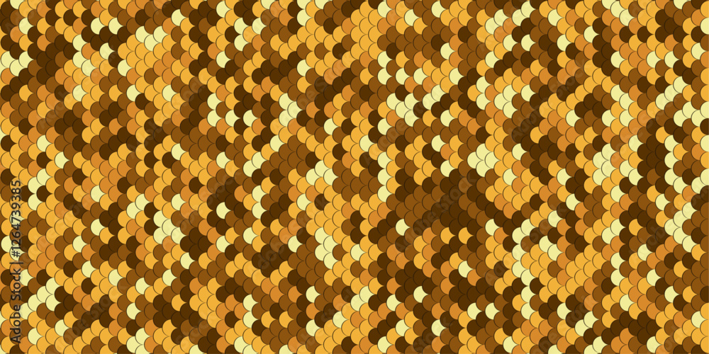 Golden sequins creating a shimmering and festive fishscale texture