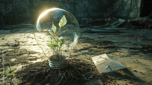 Hope Springs Eternal , A Plant's Rebirth in a Ruined World