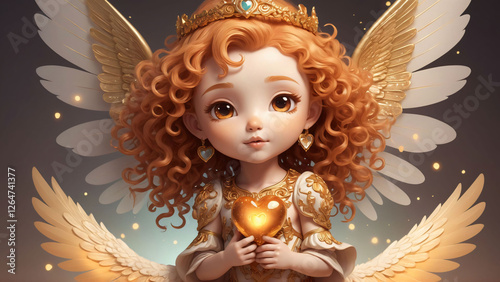 Fantasy character, cute magical angel