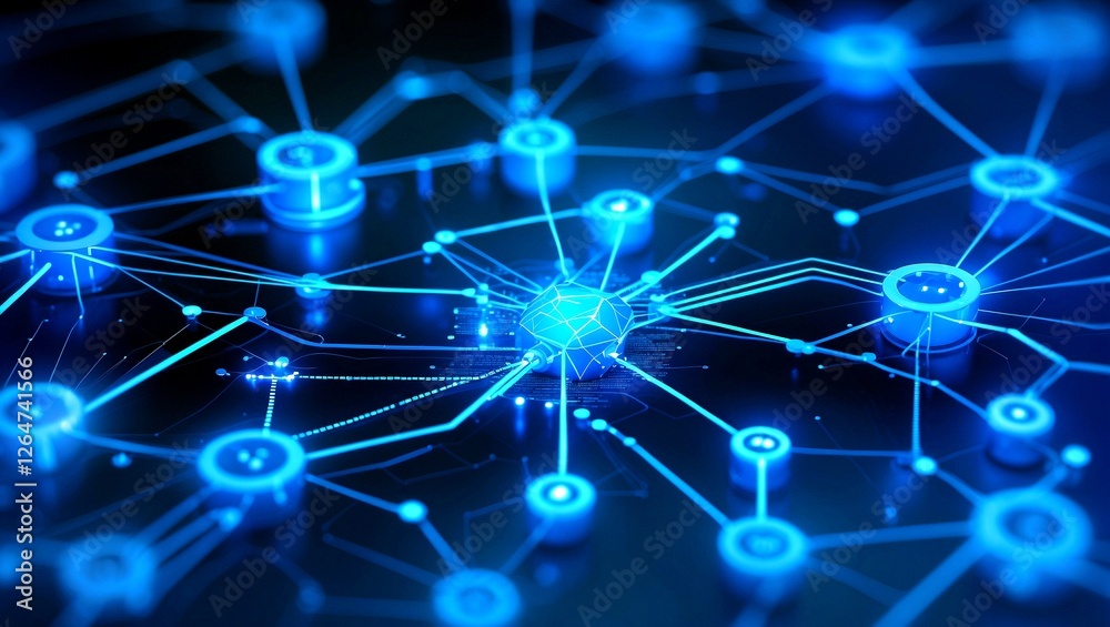 Vibrant abstract data connections representing technology innovation Vibrant abstract data connections representing technology innovation