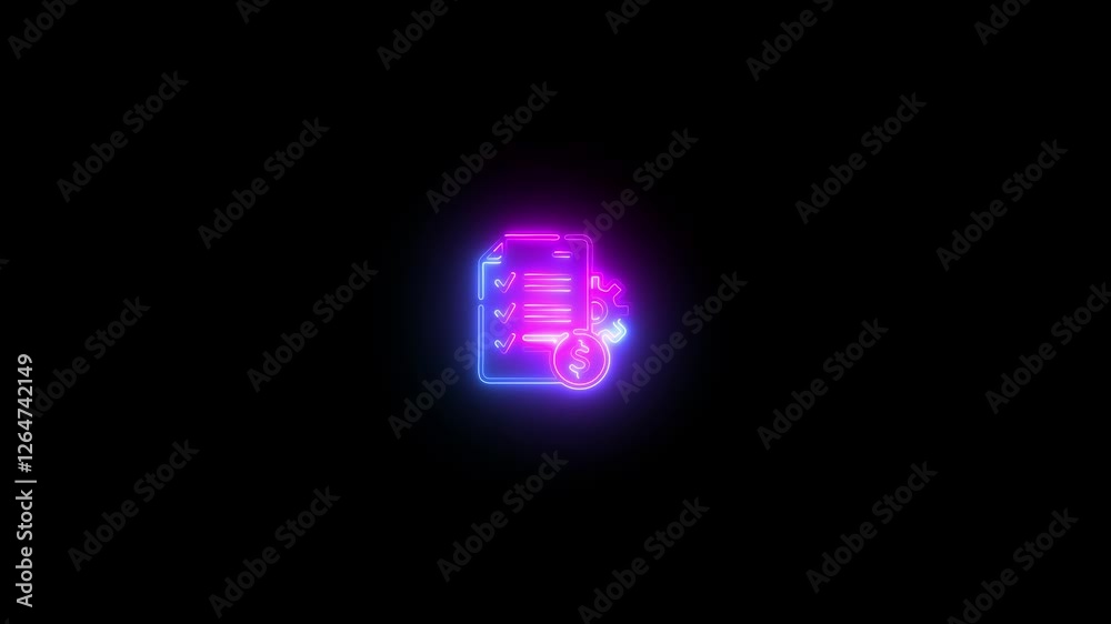 Project management concept animation. Glowing neon Project management icon Project management concept animation. Glowing neon Project management icon