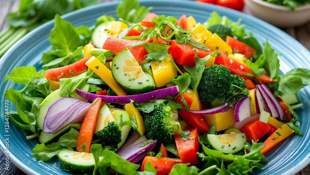 Vibrant fresh vegetable salad celebrating healthy eating Vibrant fresh vegetable salad celebrating healthy eating