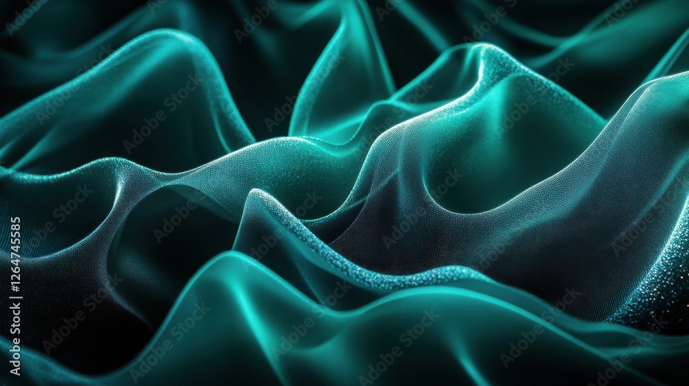 Obraz premium Dark emerald teal satin fabric background Ultra HD