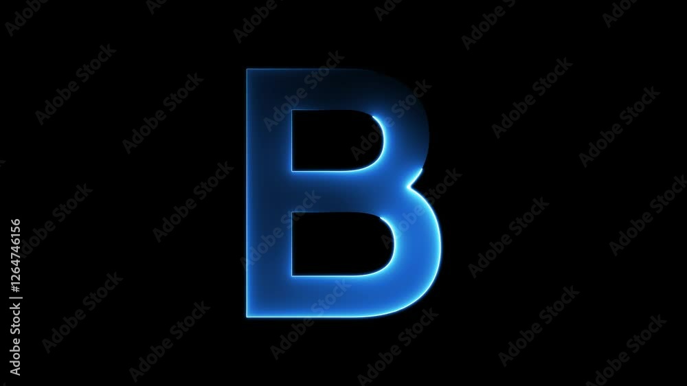 English uppercase alphabet design A and B. Educational concept with neon letter. Latter motion in black background. English uppercase alphabet design A and B. Educational concept with neon letter. Latter motion in black background.
