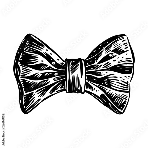 Vintage illustration of a groom bow tie