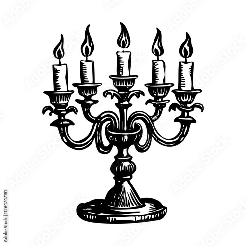 Sketchy illustration of a vintage candelabra