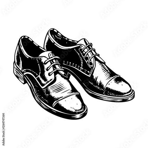 Groom shoes vector illustration in vintage style
