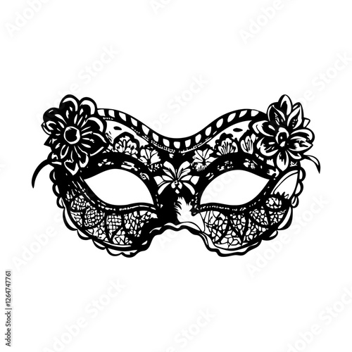Vintage illustration of a masquerade eye mask