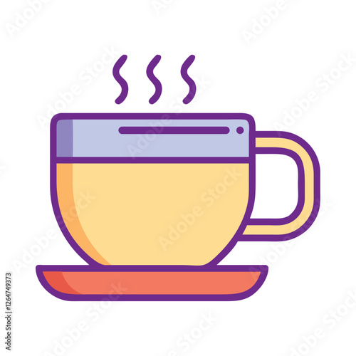 Steaming herbal tea illustration