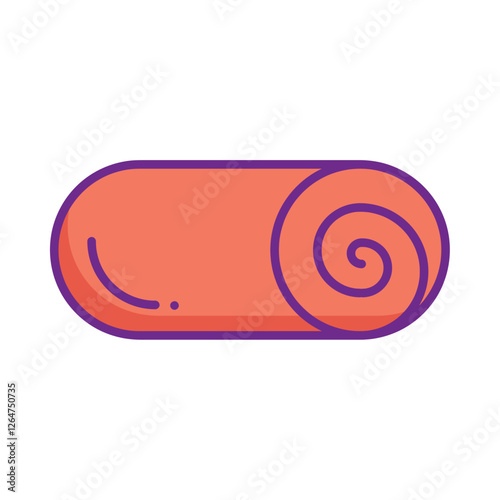 Rolled yoga mat illustration