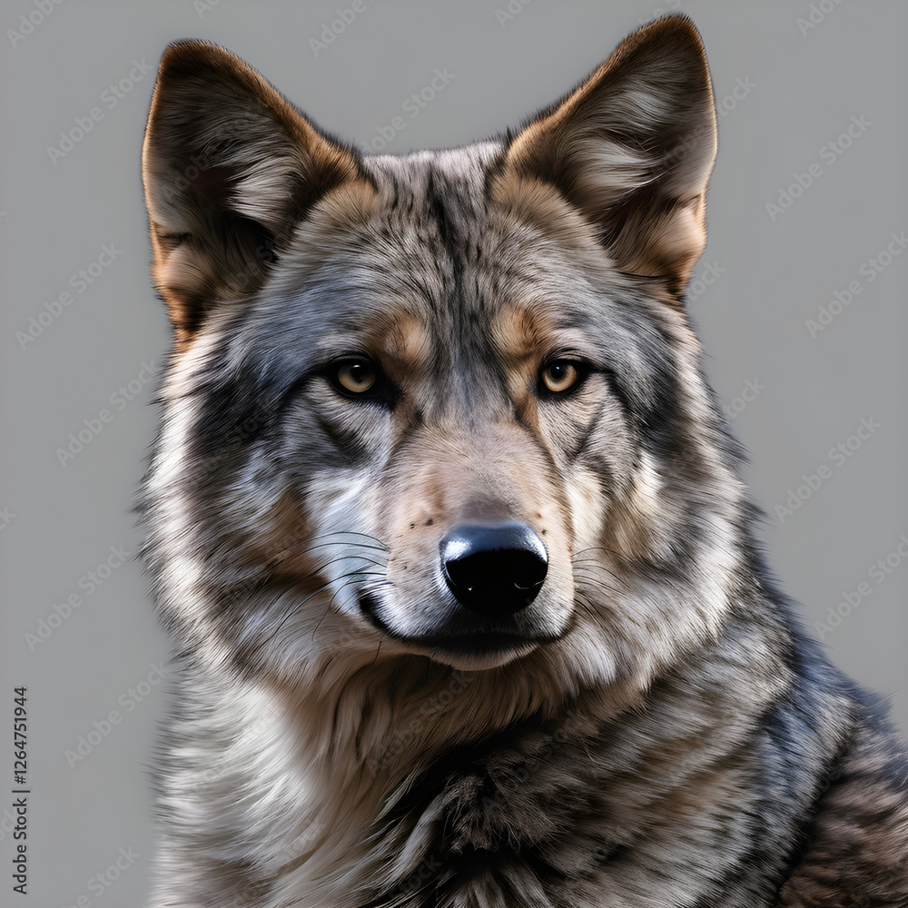 Majestic Wolf Portrait with Intense Eyes Displaying the Beauty of Wild Canines in Nature Majestic Wolf Portrait with Intense Eyes Displaying the Beauty of Wild Canines in Nature