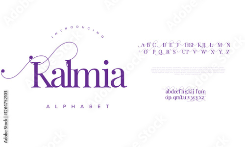 Kalmia typography beauty fashion elegant minimalist serif italic fonts decorative wedding vintage retro logos. Minimal luxury font alphabet logo. Vector illustration