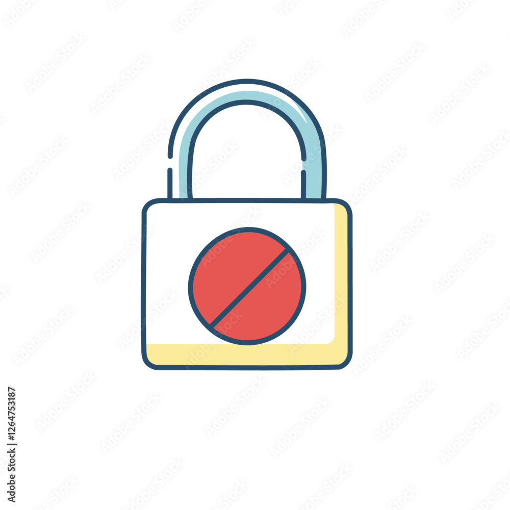 A lock that cannot be opened vector icon design A lock that cannot be opened vector icon design