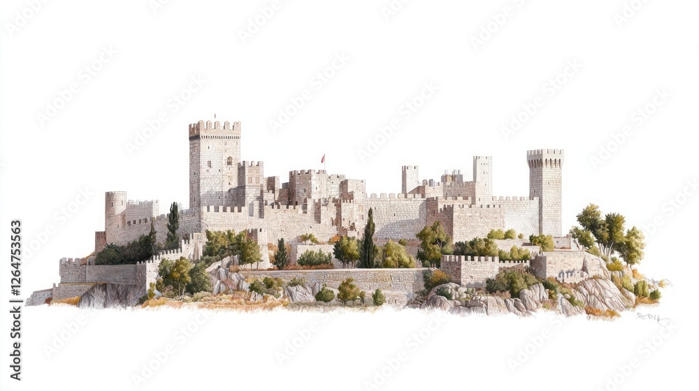 Obraz premium Majestic Medieval Castle on a Hill