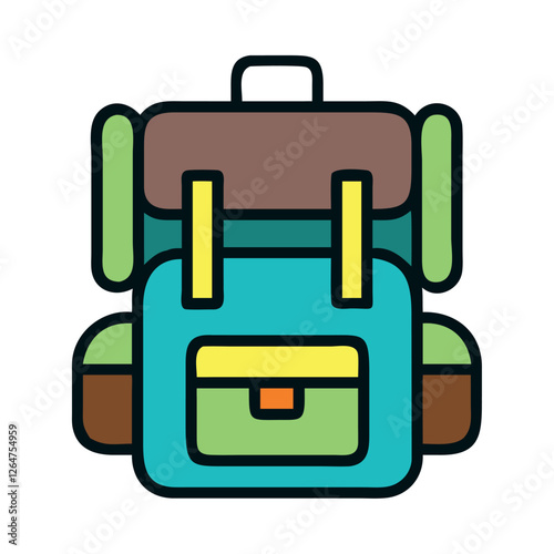 Sturdy hiking backpack illustration