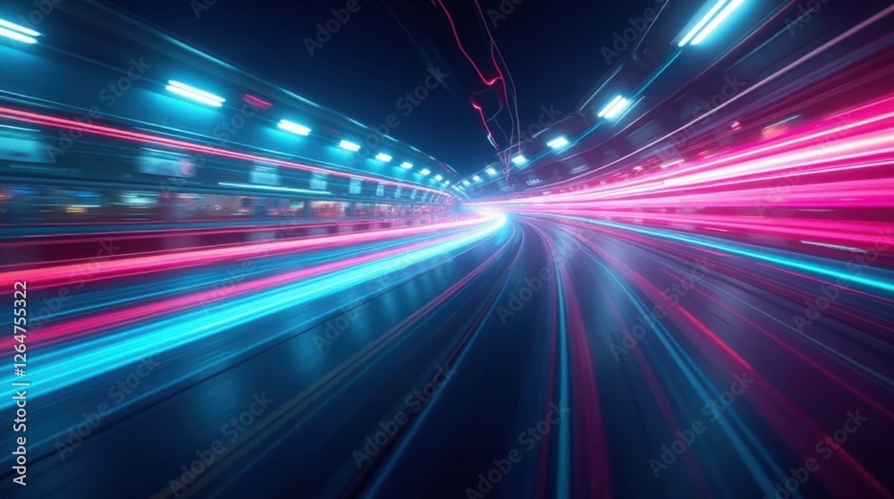 Obraz premium Hypnotic Motion Blur Background with Neon Colors