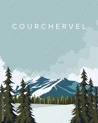 Courchevel travel poster