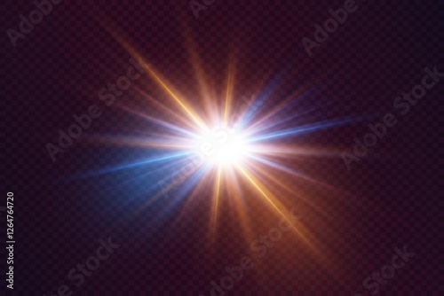 Magic light effect of flash. Vector illustration