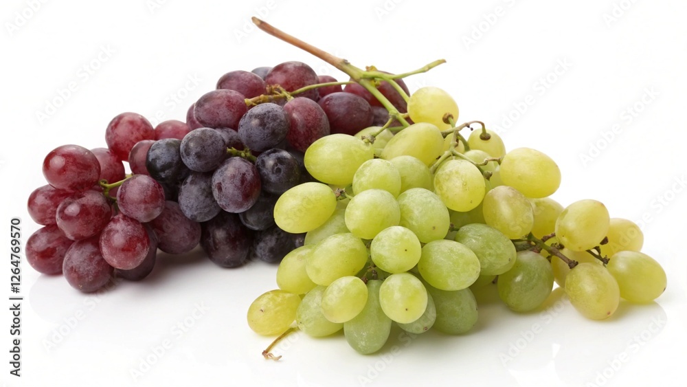 Vibrant Grape Trio: Clusters of red, green, and purple grapes, showcasing their rich colors and juicy texture. A delightful image perfect for showcasing fresh produce. Vibrant Grape Trio: Clusters of red, green, and purple grapes, showcasing their rich colors and juicy texture. A delightful image perfect for showcasing fresh produce.